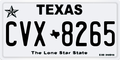 TX license plate CVX8265