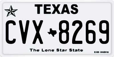 TX license plate CVX8269