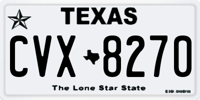TX license plate CVX8270