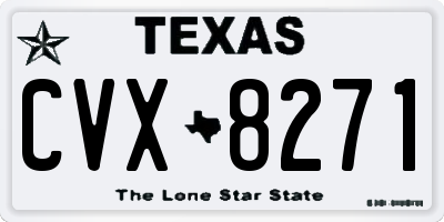 TX license plate CVX8271