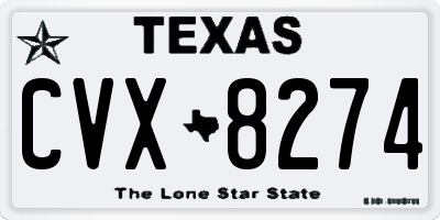 TX license plate CVX8274