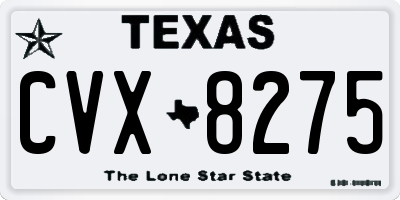 TX license plate CVX8275