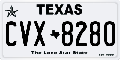 TX license plate CVX8280