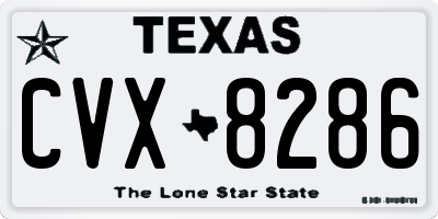TX license plate CVX8286