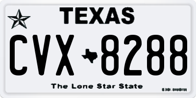 TX license plate CVX8288