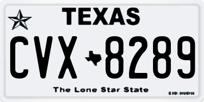 TX license plate CVX8289
