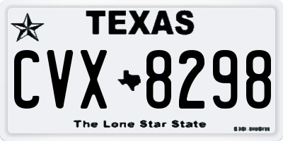 TX license plate CVX8298