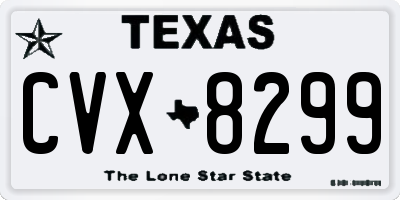 TX license plate CVX8299