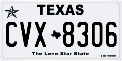 TX license plate CVX8306