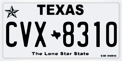 TX license plate CVX8310