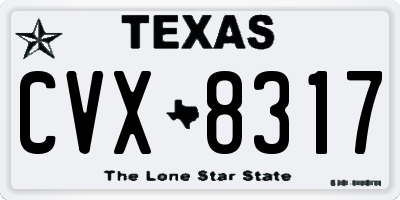 TX license plate CVX8317