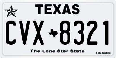 TX license plate CVX8321
