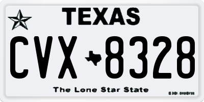 TX license plate CVX8328