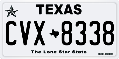 TX license plate CVX8338