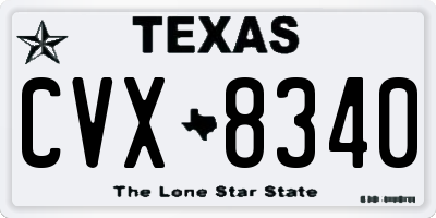 TX license plate CVX8340