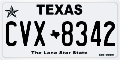 TX license plate CVX8342
