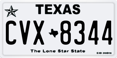 TX license plate CVX8344