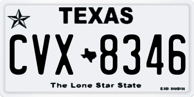 TX license plate CVX8346