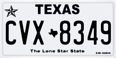 TX license plate CVX8349