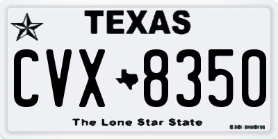 TX license plate CVX8350