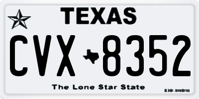 TX license plate CVX8352