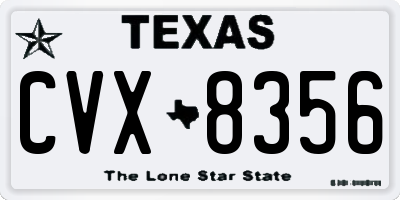 TX license plate CVX8356