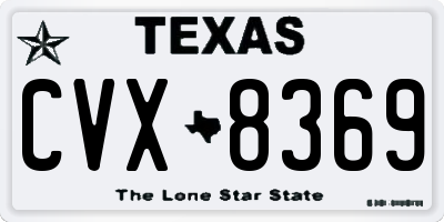 TX license plate CVX8369