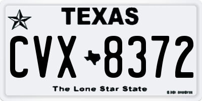 TX license plate CVX8372