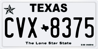 TX license plate CVX8375