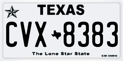 TX license plate CVX8383