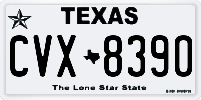 TX license plate CVX8390