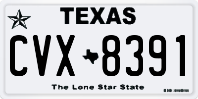 TX license plate CVX8391