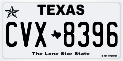 TX license plate CVX8396