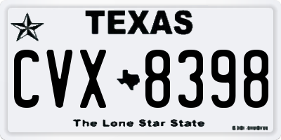 TX license plate CVX8398