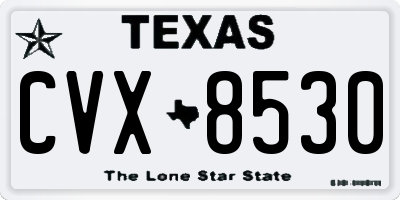 TX license plate CVX8530