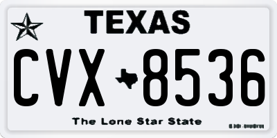 TX license plate CVX8536