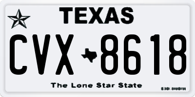 TX license plate CVX8618