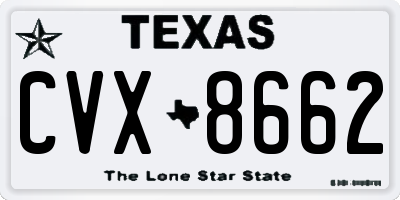 TX license plate CVX8662