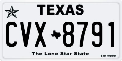 TX license plate CVX8791