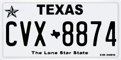 TX license plate CVX8874