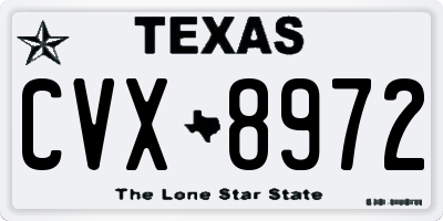 TX license plate CVX8972