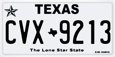 TX license plate CVX9213