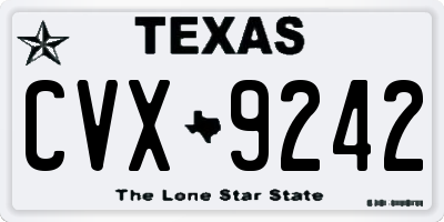 TX license plate CVX9242