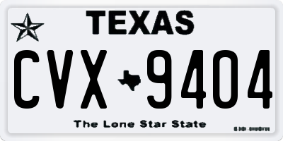 TX license plate CVX9404