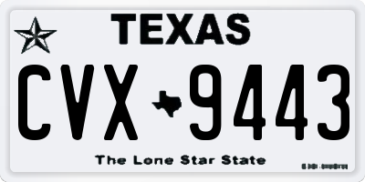 TX license plate CVX9443