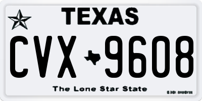 TX license plate CVX9608