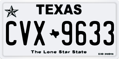 TX license plate CVX9633