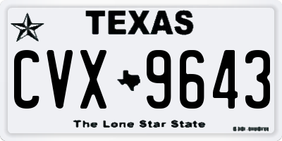 TX license plate CVX9643