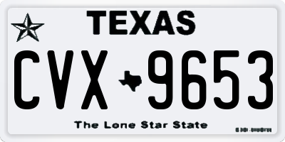 TX license plate CVX9653
