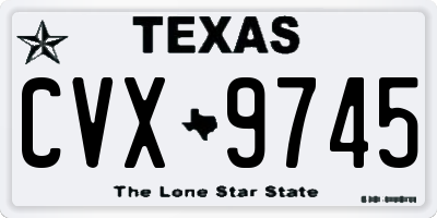TX license plate CVX9745
